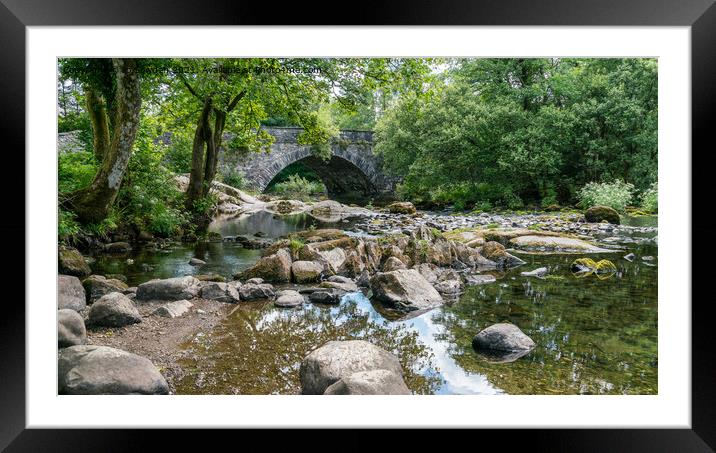 Skelwith Bridge Reflections, The Lake District Framed Mounted Print by Jo Sowden