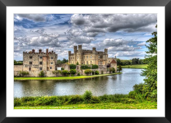 Leeds Castle And Moat Framed Mounted Print by David Pyatt