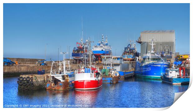 Macduff Harbour And Boat Builders Yard Banffshire Scotland  Print by OBT imaging