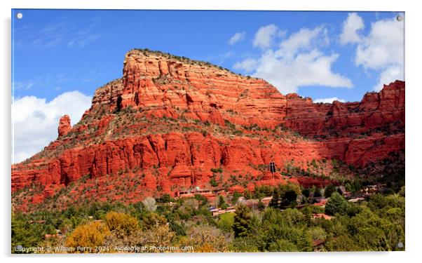 Red Rock Canyon Chapel of the Holy Cross Sedona Arizona Acrylic by William Perry