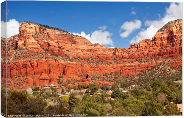Red Rock Canyon Houses Sedona Arizona Canvas Print by William Perry