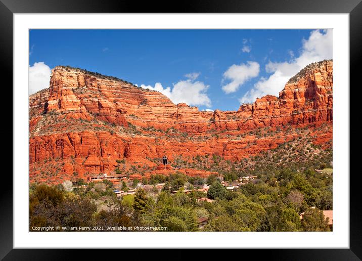 Red Rock Canyon Houses Sedona Arizona Framed Mounted Print by William Perry