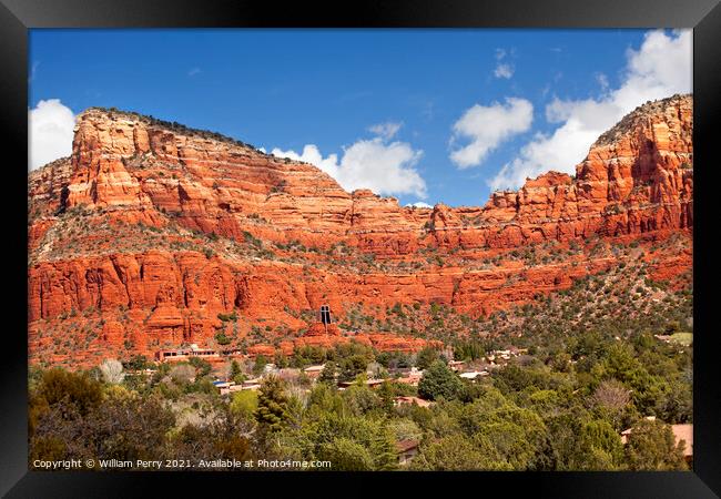 Red Rock Canyon Houses Sedona Arizona Framed Print by William Perry