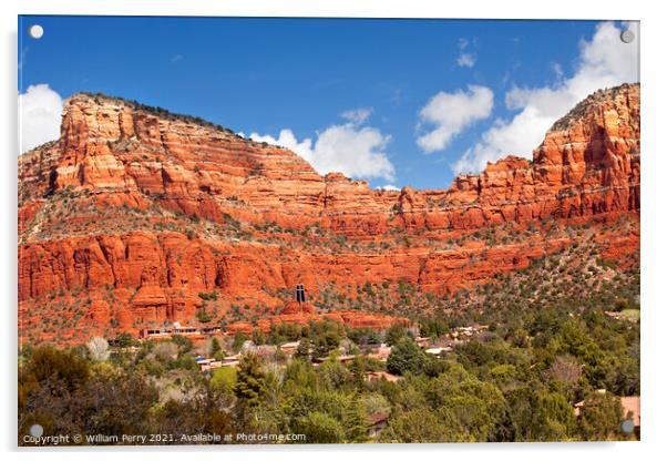 Red Rock Canyon Houses Sedona Arizona Acrylic by William Perry