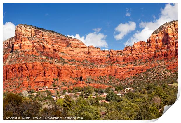 Red Rock Canyon Houses Sedona Arizona Print by William Perry