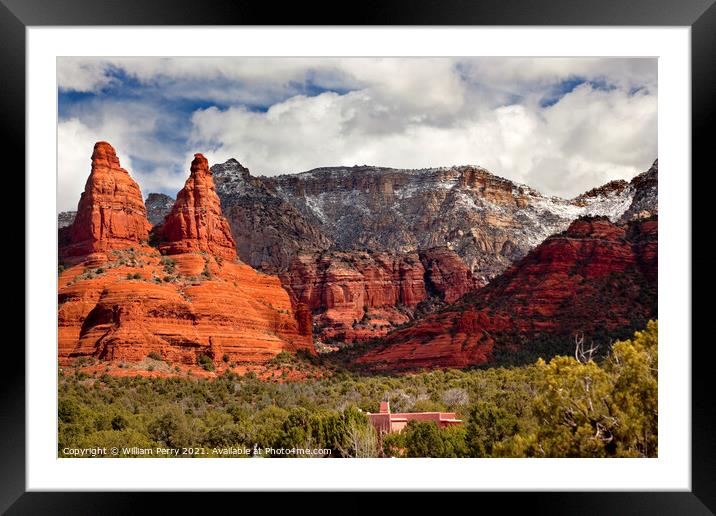 The Nuns Orange Red Rock Canyon Sedona Arizona Framed Mounted Print by William Perry