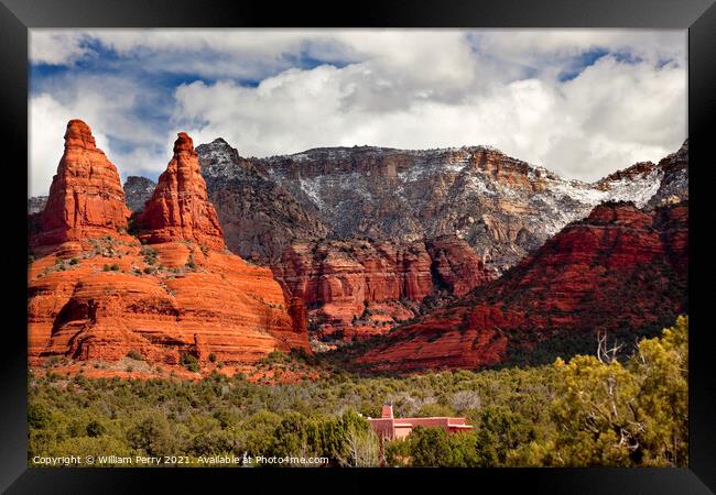 The Nuns Orange Red Rock Canyon Sedona Arizona Framed Print by William Perry