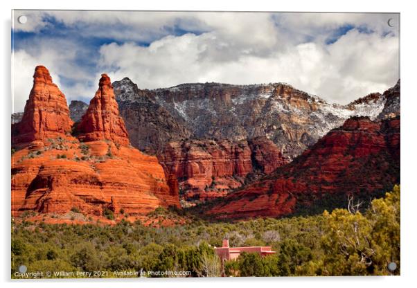 The Nuns Orange Red Rock Canyon Sedona Arizona Acrylic by William Perry