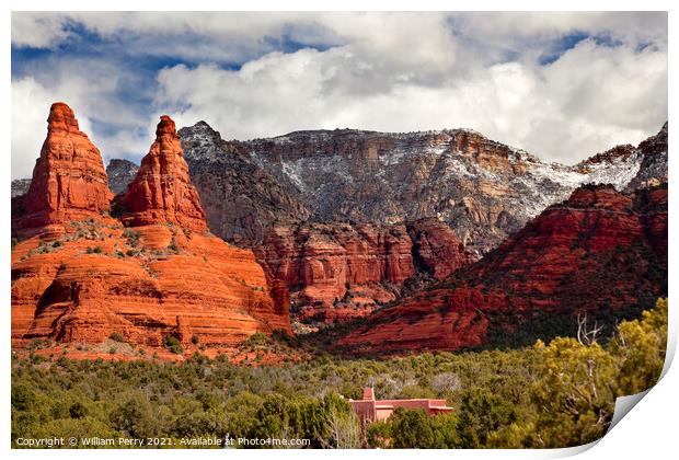 The Nuns Orange Red Rock Canyon Sedona Arizona Print by William Perry