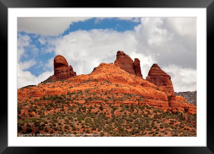 Snoopy Rock Butte Orange Red Rock Canyon Sedona Arizona Framed Mounted Print by William Perry