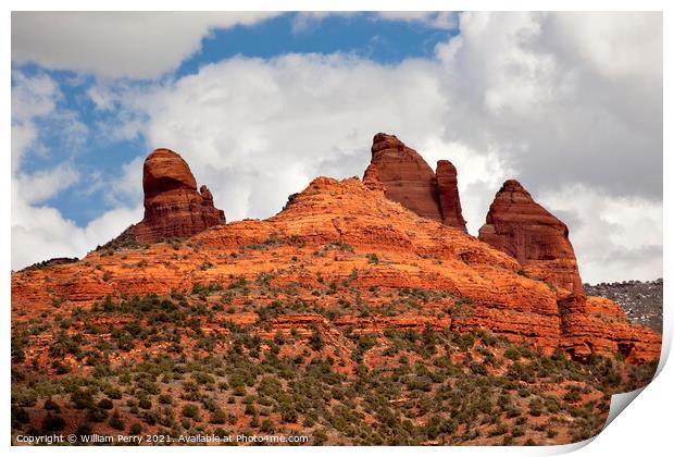 Snoopy Rock Butte Orange Red Rock Canyon Sedona Arizona Print by William Perry