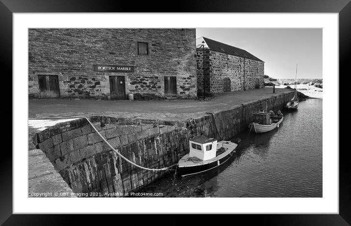 Portsoy Village 17th Century Harbour Stonework Masterclass  Framed Mounted Print by OBT imaging
