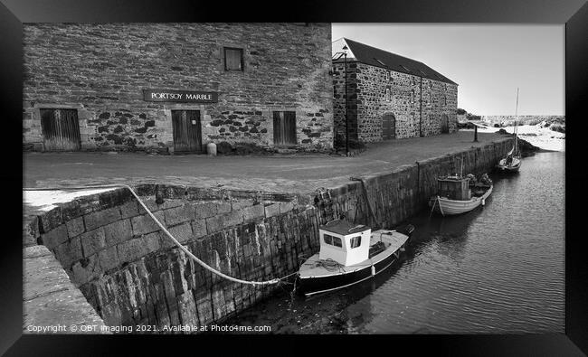 Portsoy Village 17th Century Harbour Stonework Masterclass  Framed Print by OBT imaging