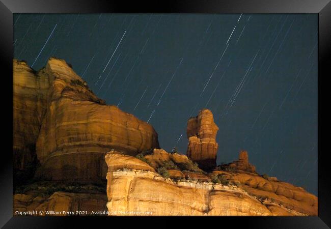 Boynton Red Rock Canyon Star Trails Sedona Arizona Framed Print by William Perry