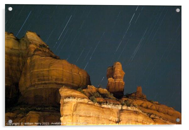 Boynton Red Rock Canyon Star Trails Sedona Arizona Acrylic by William Perry