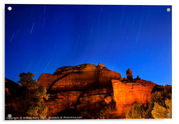 Boynton Red Rock Canyon Star Trials Night Sedona Arizona Acrylic by William Perry