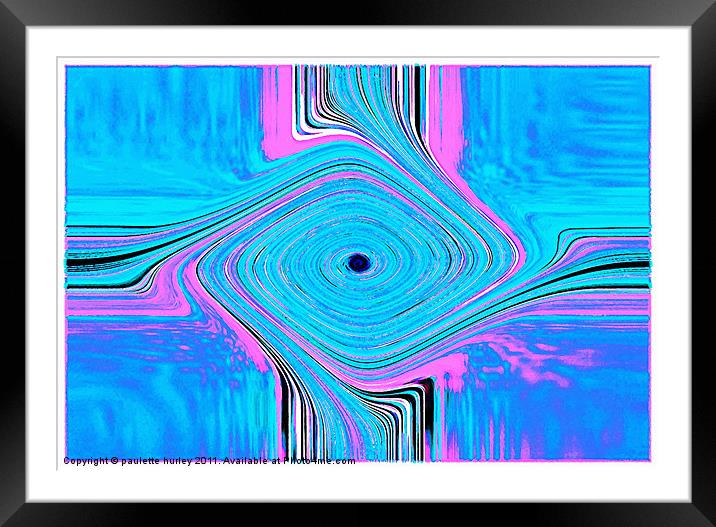 Blue Coloured Abstract. Framed Mounted Print by paulette hurley