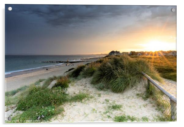 Sunset over Southbourne Beach Acrylic by Anthony Hart