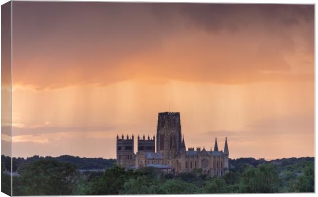 Durham Cathedral in the rain Canvas Print by Kevin Winter