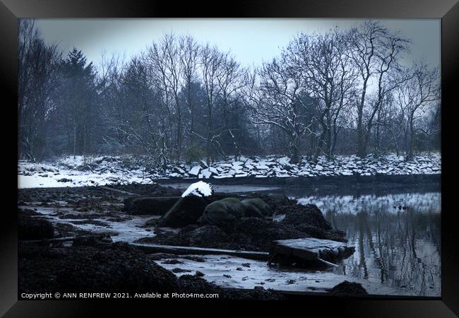 A winters scene Framed Print by ANN RENFREW