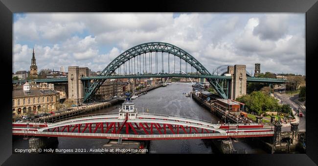 Newcastle Up On Tyne Bridge's Framed Print by Holly Burgess