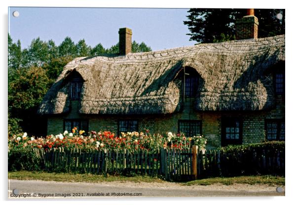 Thatched Cottage Beaulieu 1969 Acrylic by Bygone Images