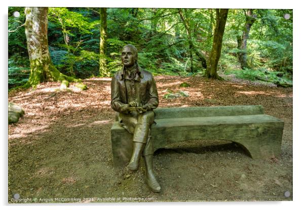 Statue of Robert Burns, The Birks of Aberfeldy Acrylic by Angus McComiskey