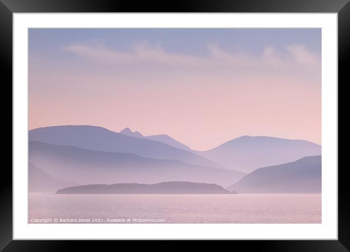  Sunset over Skyes Cuillin Mountains Framed Mounted Print by Barbara Jones