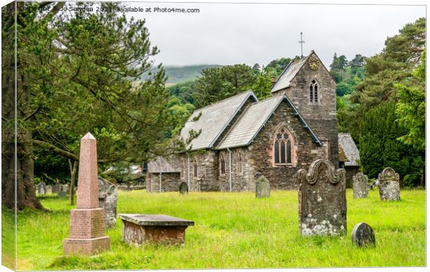 St Partricks  Church, Patterdale,the Lake District Canvas Print by Jo Sowden