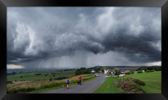 Storm over Eyam Edge in Derbyshire Framed Print by John Finney