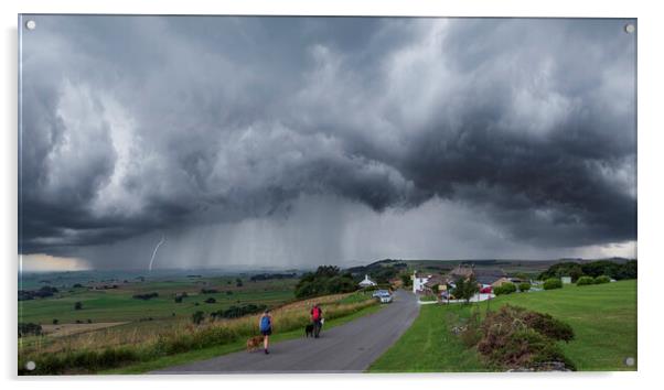Storm over Eyam Edge in Derbyshire Acrylic by John Finney