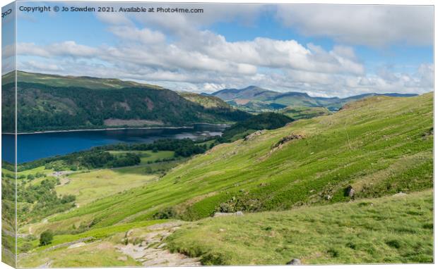Climbing Helvellyn Canvas Print by Jo Sowden