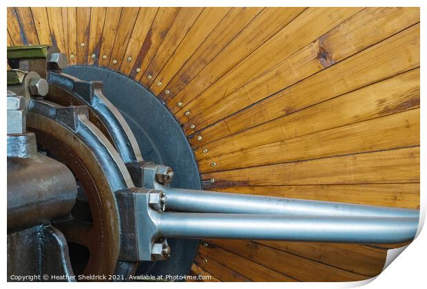 Bancroft Mill Flywheel Close-up Print by Heather Sheldrick