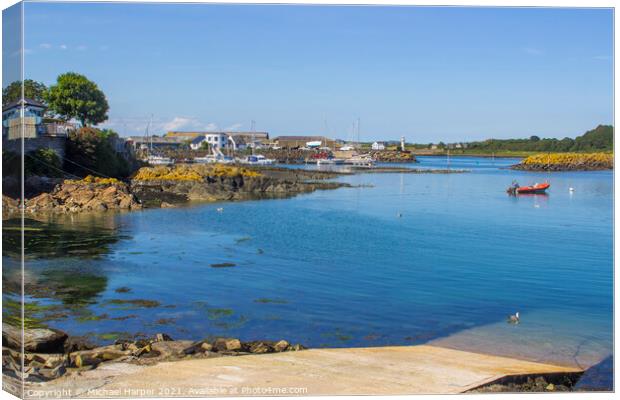 The small marina at Ardglass County Down in Northern Ireland Canvas Print by Michael Harper