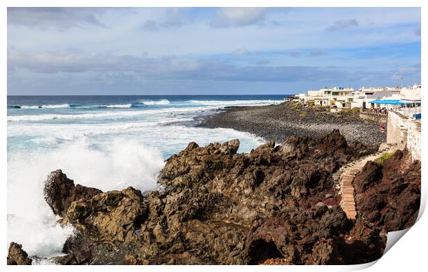 El Golfo Lanzarote Volcanic Coast Print by Pearl Bucknall