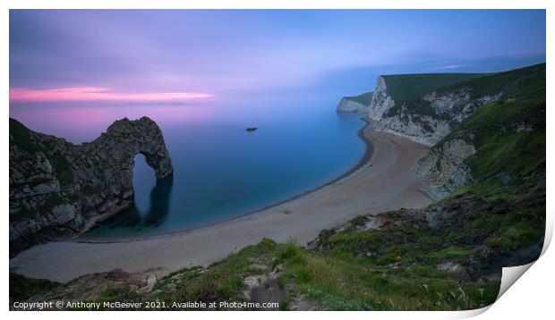 Durdle Door Sunset  Print by Anthony McGeever