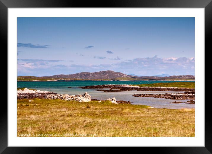 South Uist Ruins by a Loch, Outer Hebrides Framed Mounted Print by Kasia Design