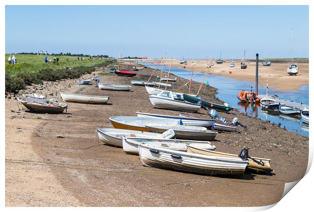 Boats on the channel into Wells next the Sea quay Print by Jason Wells