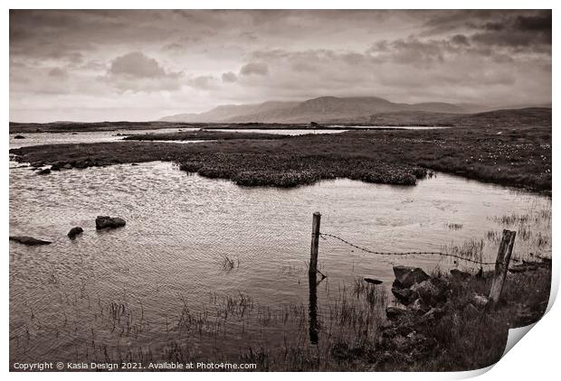 South Uist Loch, Outer Hebrides, Scotland Print by Kasia Design