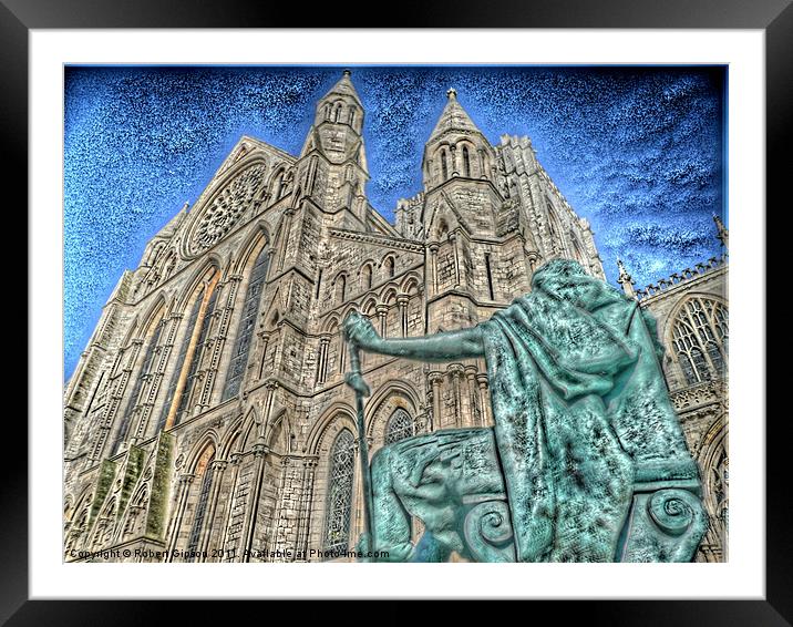 York Minster and King Constantine. Framed Mounted Print by Robert Gipson