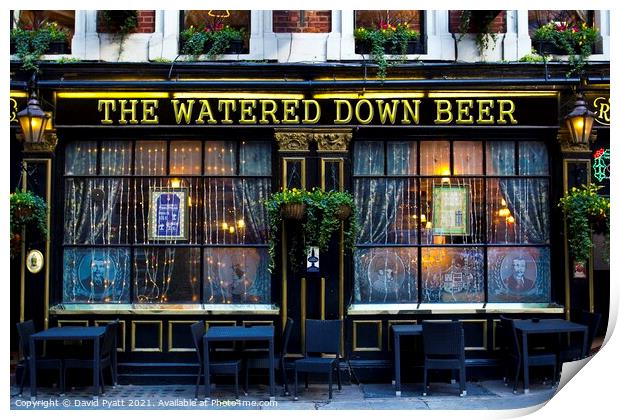 Watered Down Beer Pub Print by David Pyatt
