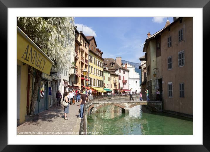 A Romantic Stroll in Annecy Framed Mounted Print by Roger Mechan