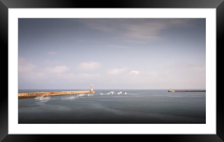 Dinghy racing round Tynemouth Pier Framed Mounted Print by Mark Jones
