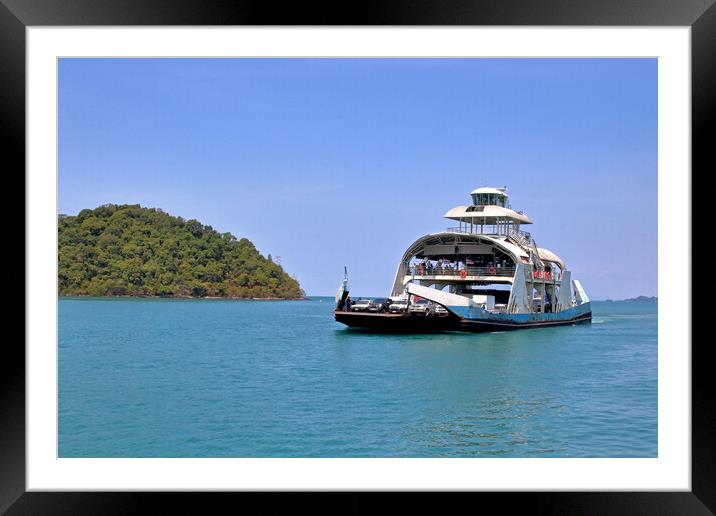 ferry boat or ship of the Thai Island Koh Chang Thailand Southeast Asia Framed Mounted Print by Wilfried Strang