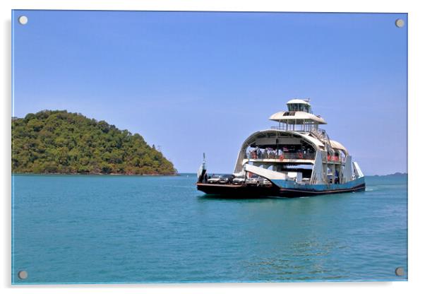ferry boat or ship of the Thai Island Koh Chang Thailand Southeast Asia Acrylic by Wilfried Strang