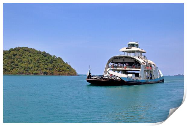 ferry boat or ship of the Thai Island Koh Chang Thailand Southeast Asia Print by Wilfried Strang