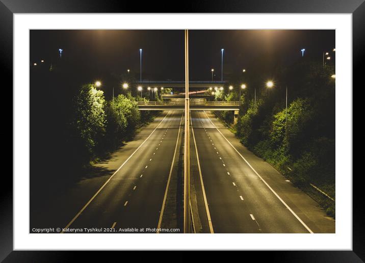 M60 Motorway near Simister, Manchester, United Kin Framed Mounted Print by Kateryna Tyshkul