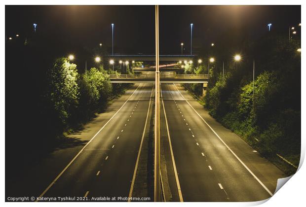 M60 Motorway near Simister, Manchester, United Kin Print by Kateryna Tyshkul
