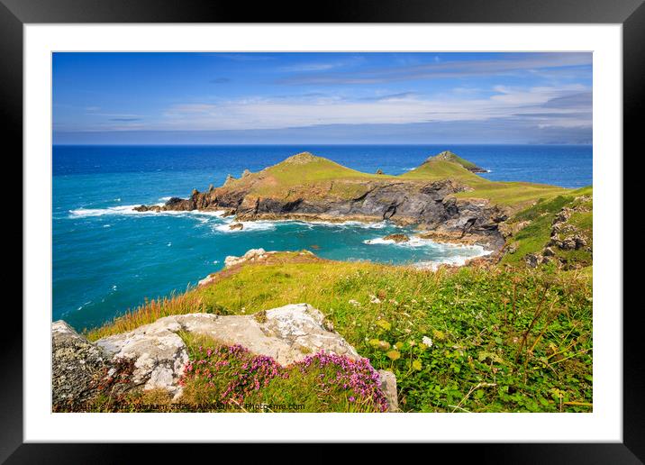 Polzeath to Pentire and Rumps point on the coast path. Framed Mounted Print by Chris Warham