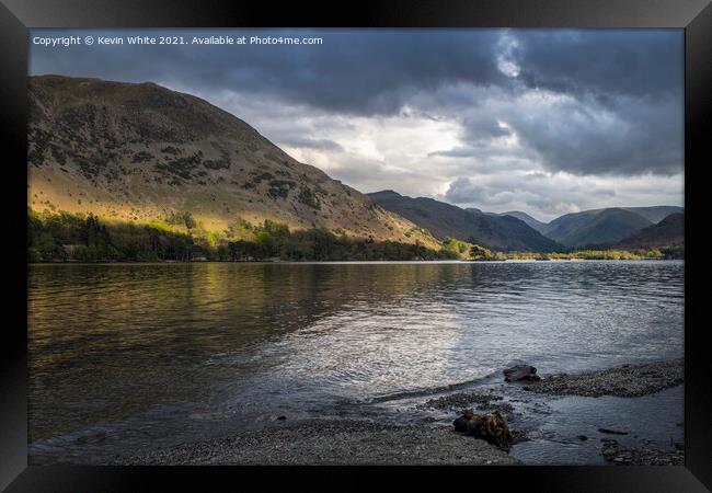 Ullswater gathering clouds Framed Print by Kevin White